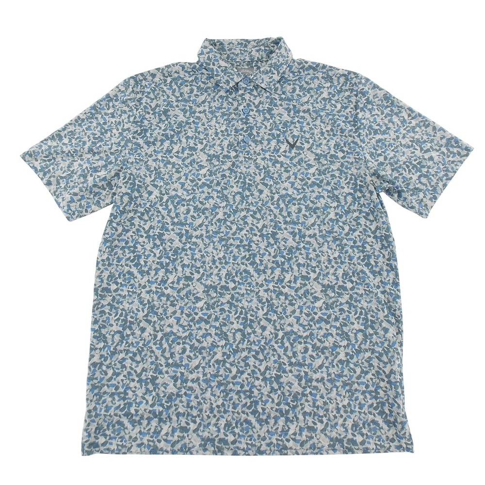 Callaway Golf Polo Opti-Dri Abstract Print Performance Shirt Mens Medium Blue